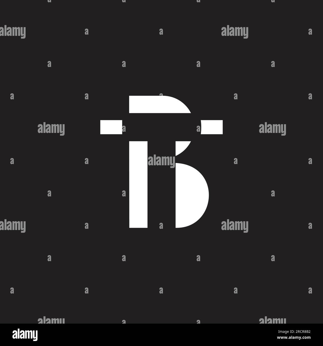 letter tb abstract negative space logo vector Stock Vector
