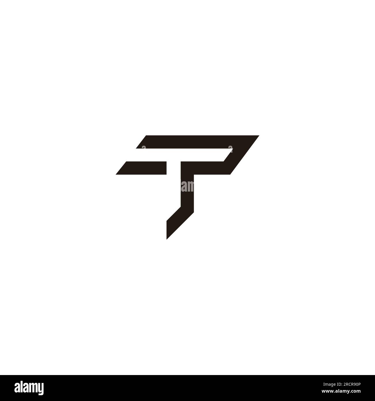 tp negative space simple geometric logo vector Stock Vector
