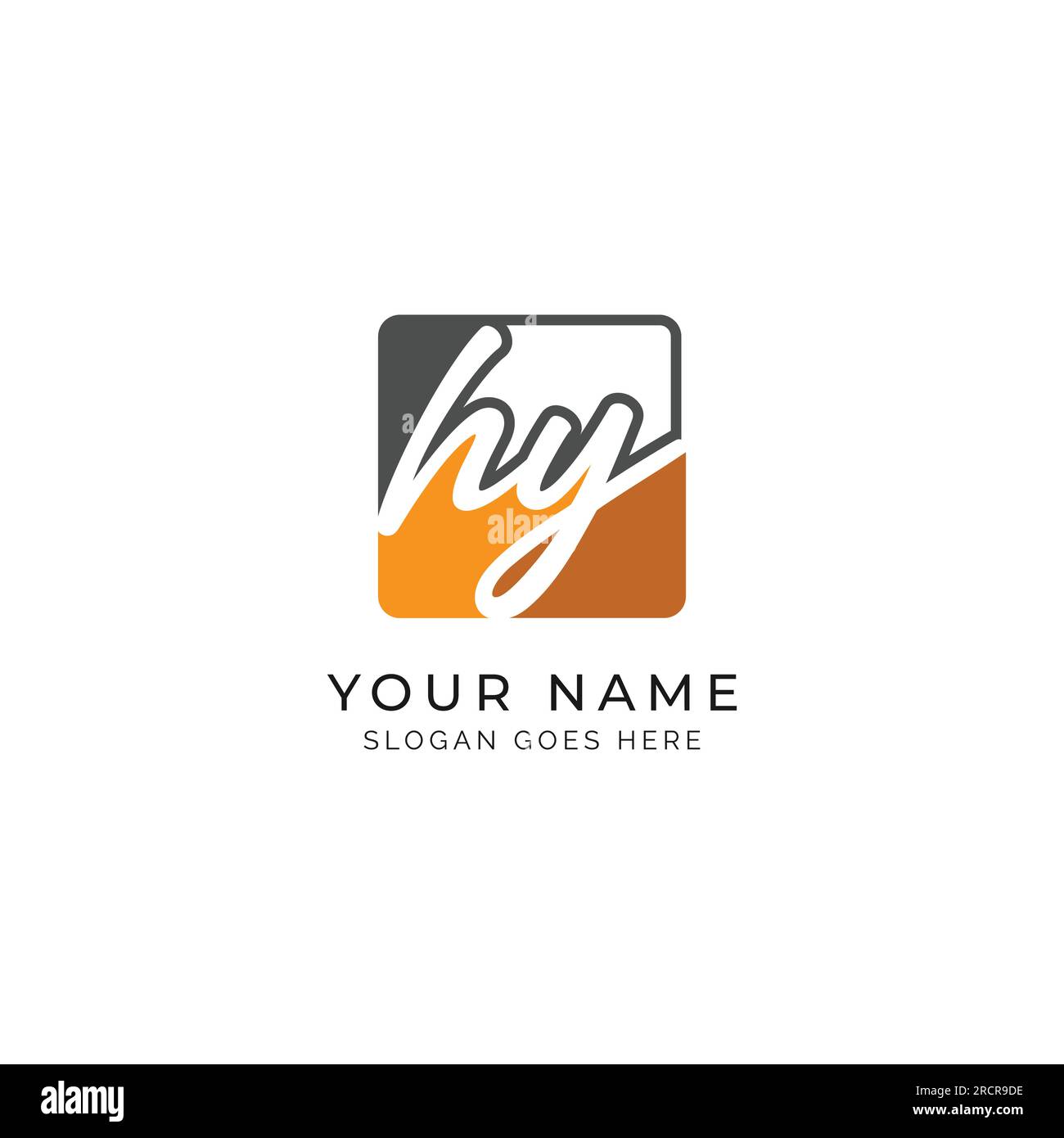 H, Y, HY Initial letter handwritten and signature vector image template