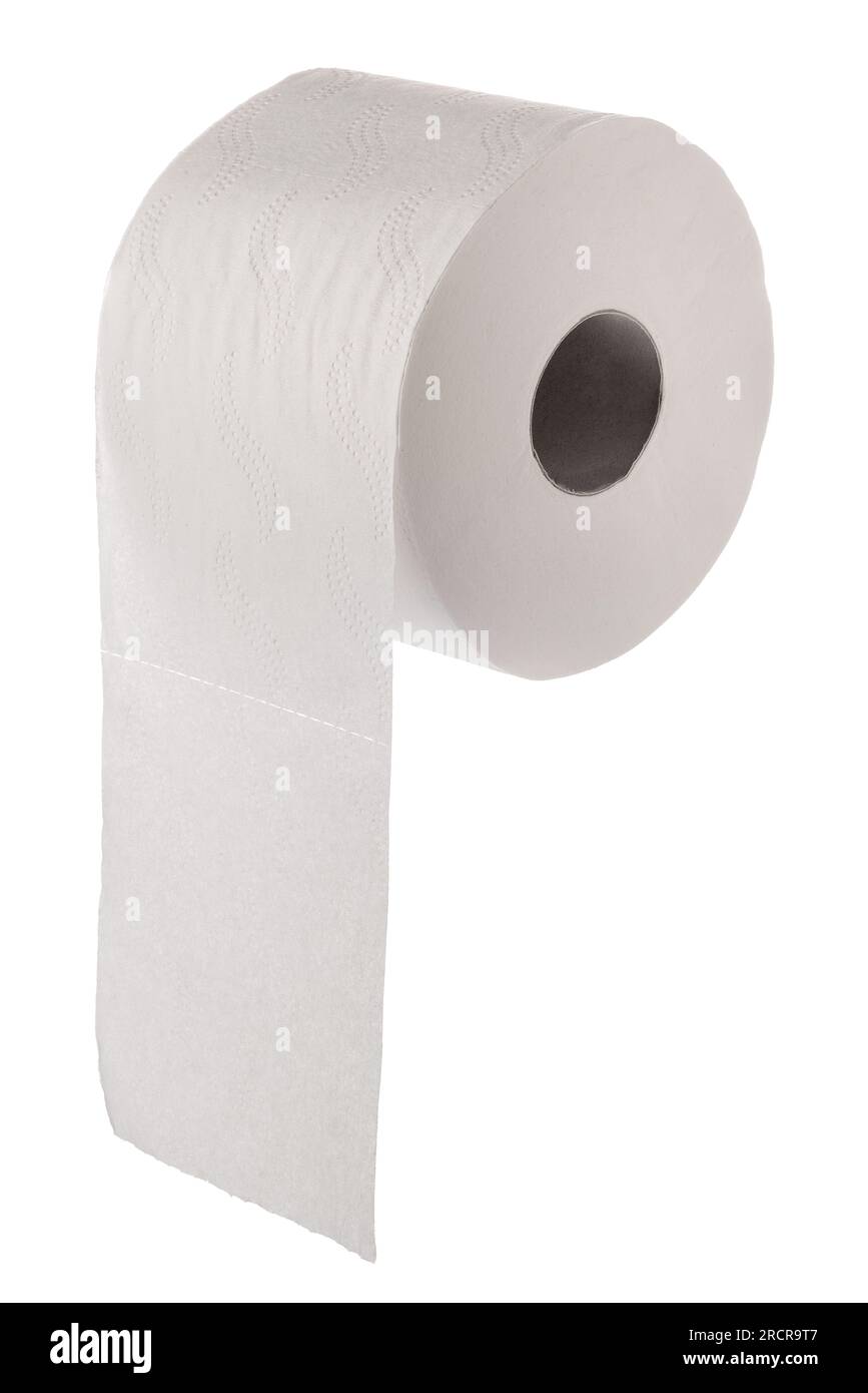 White toilet paper roll unrolling isolated on white with clipping path included Stock Photo Alamy