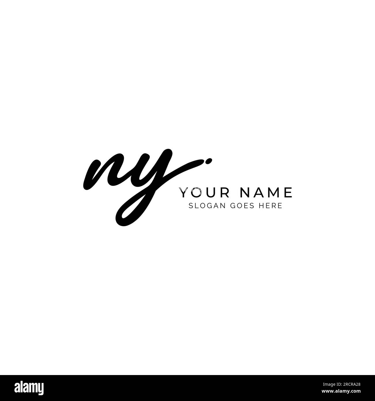 N, Y, NY Initial letter handwritten and signature vector image logo Stock Vector