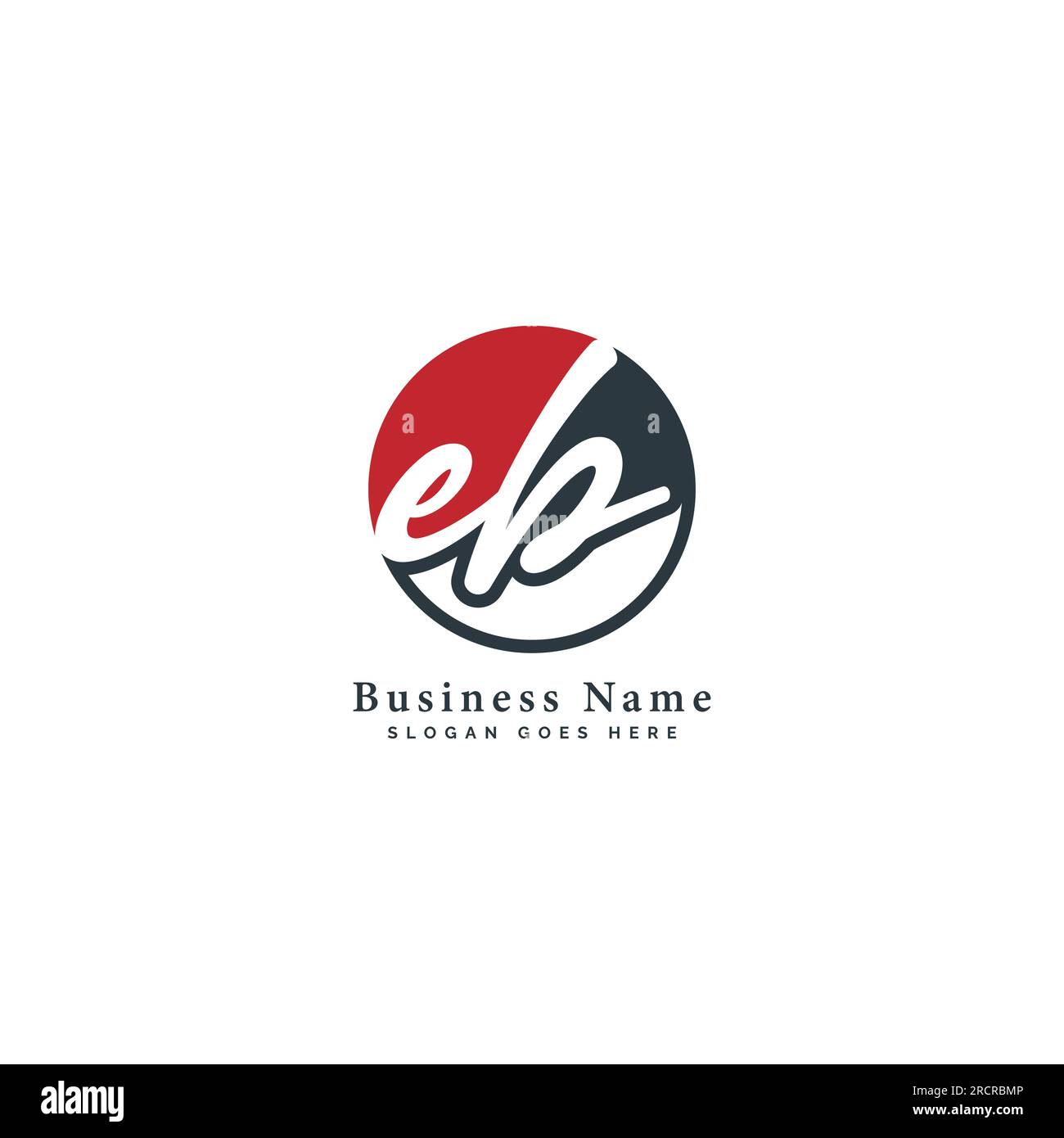 E, B, EB Initial letter handwritten and signature vector image template ...