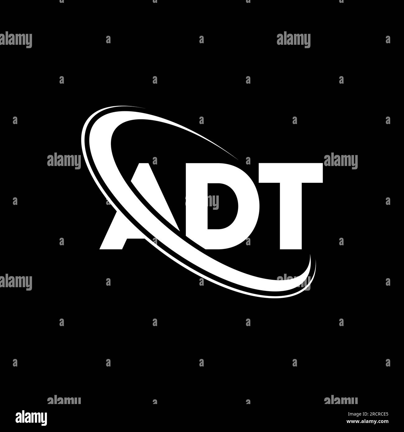ADT logo. ADT letter. ADT letter logo design. Initials ADT logo linked with circle and uppercase monogram logo. ADT typography for technology, busines Stock Vector