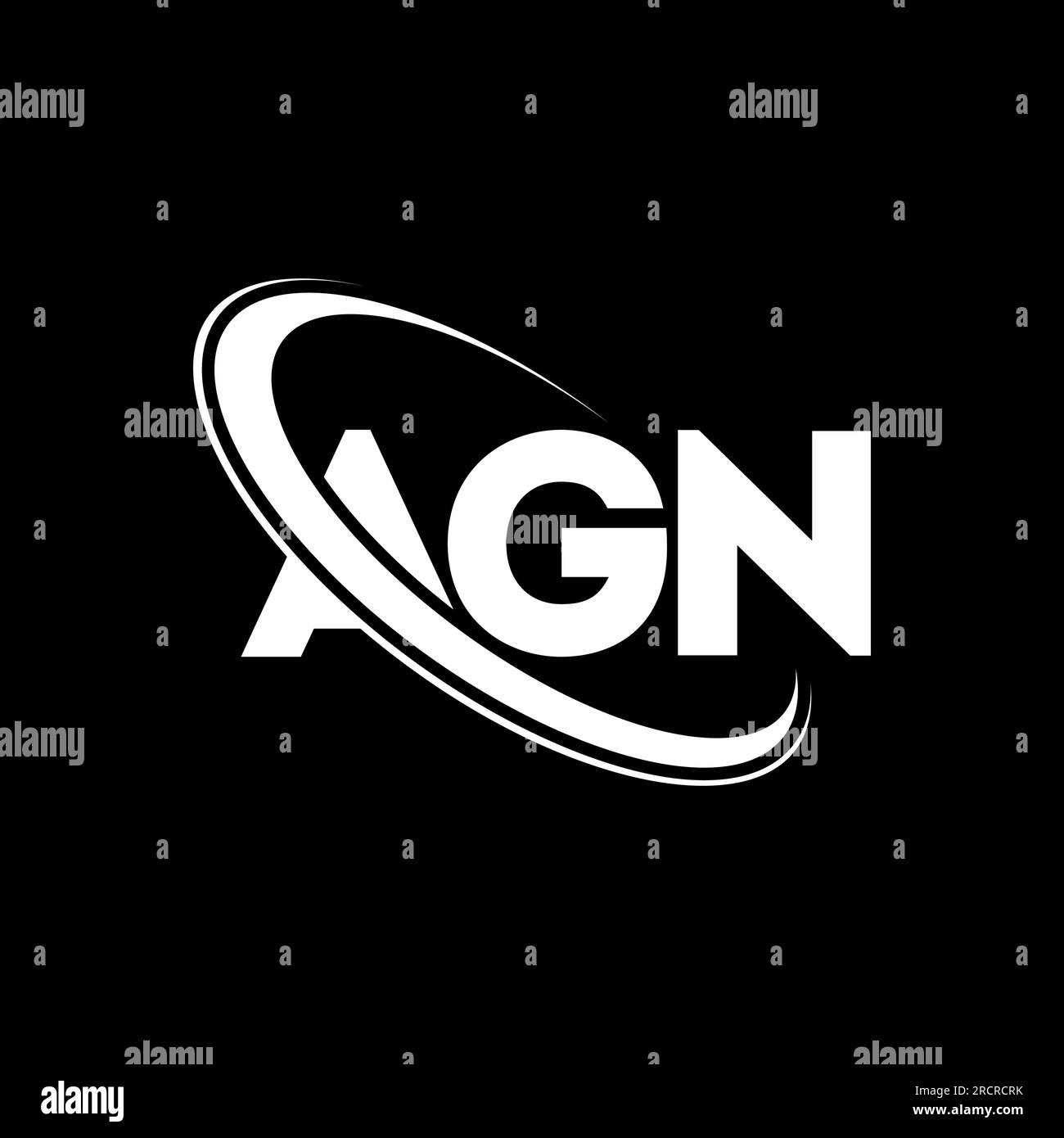 AGN logo. AGN letter. AGN letter logo design. Initials AGN logo linked with circle and uppercase monogram logo. AGN typography for technology, busines Stock Vector