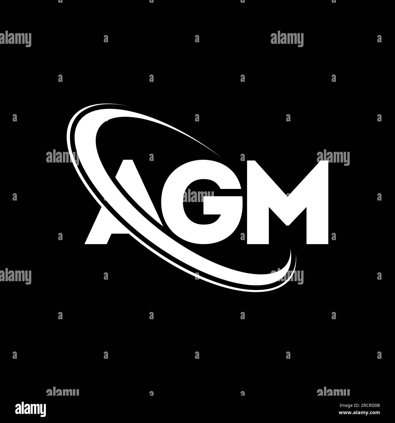 AGM logo. AGM letter. AGM letter logo design. Initials AGM logo linked with circle and uppercase monogram logo. AGM typography for technology, busines Stock Vector