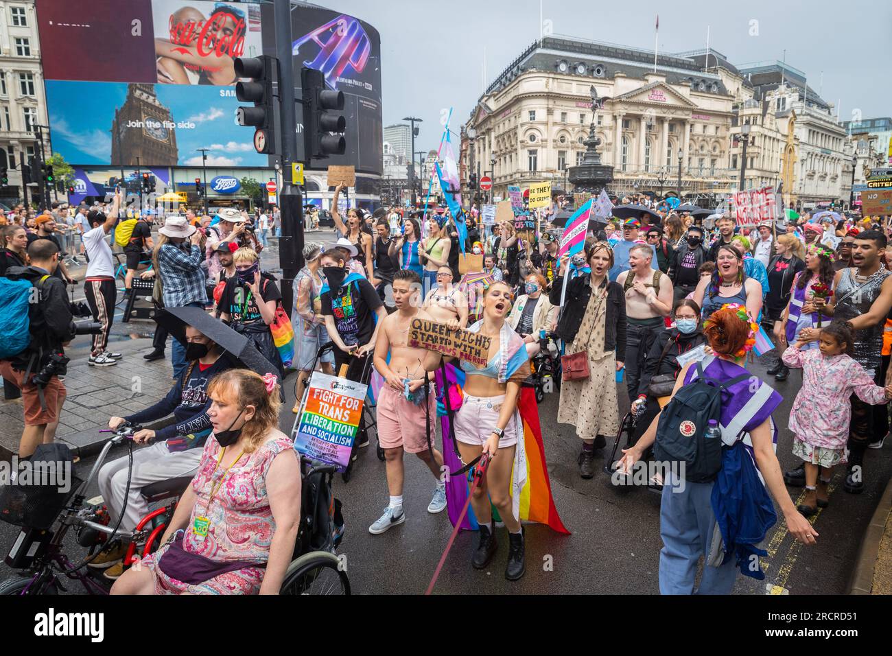 London Trans Pride parade in Piccadilly Circus Stock Photo Alamy