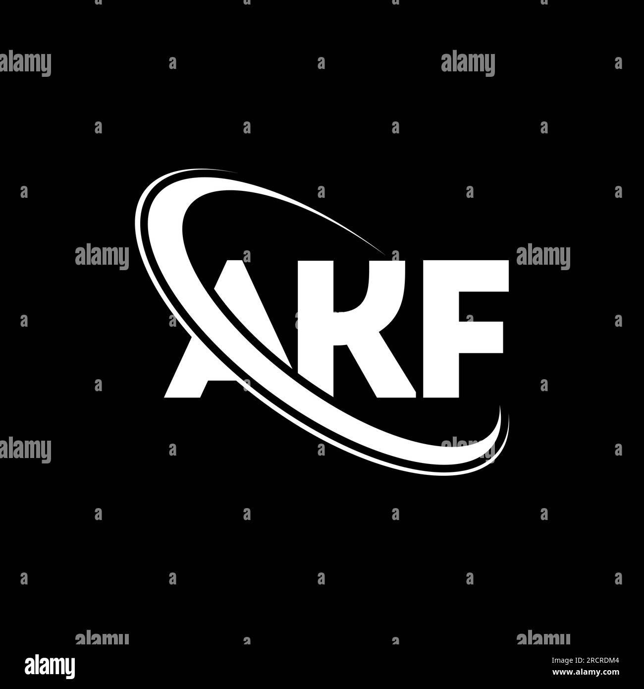 AKF logo. AKF letter. AKF letter logo design. Initials AKF logo linked with circle and uppercase monogram logo. AKF typography for technology, busines Stock Vector