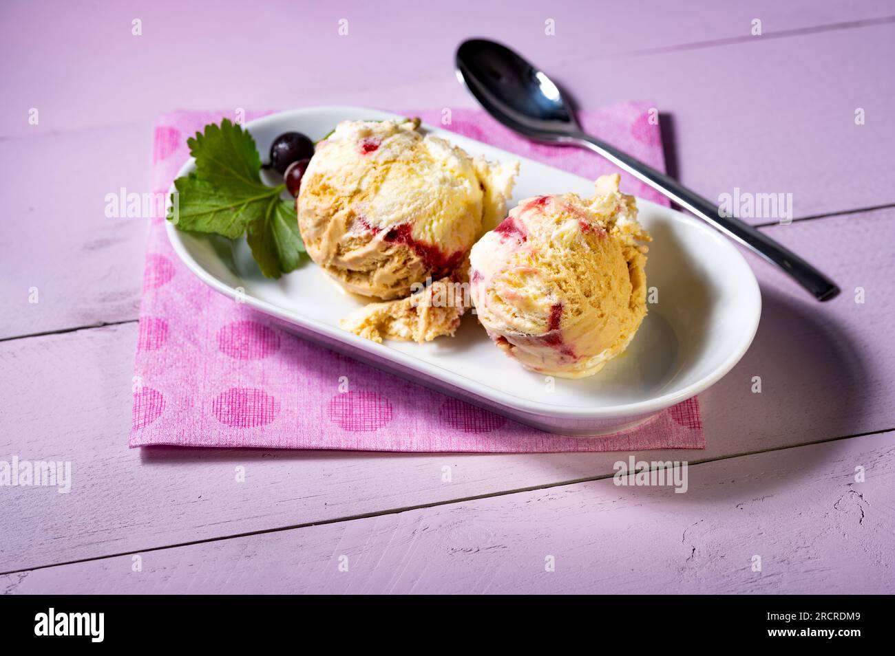Two ice cream balls Stock Photo Alamy