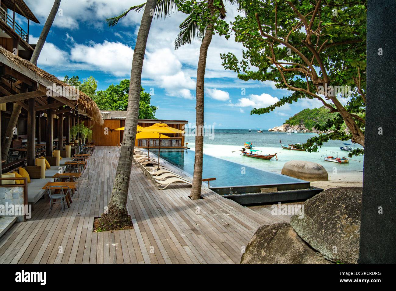 Beach bar and restaurant on haad tien beach, shark bay, koh tao