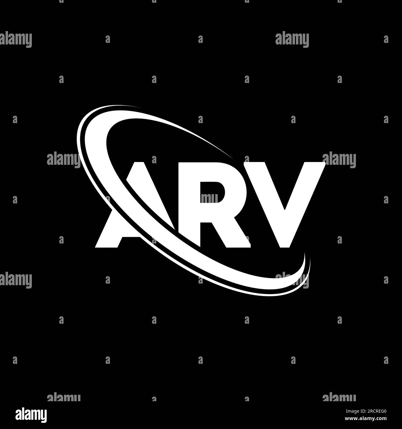 ARV logo. ARV letter. ARV letter logo design. Initials ARV logo linked with circle and uppercase monogram logo. ARV typography for technology, busines Stock Vector