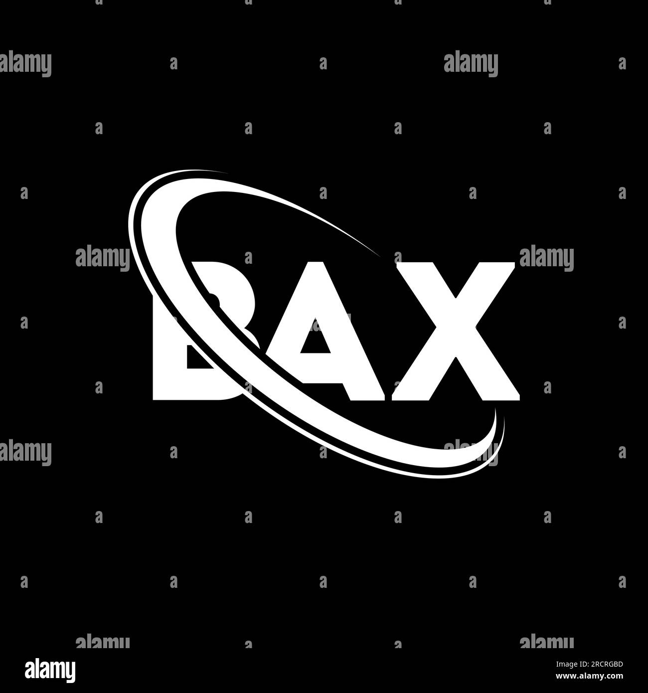 BAX logo. BAX letter. BAX letter logo design. Initials BAX logo linked with circle and uppercase monogram logo. BAX typography for technology, busines Stock Vector