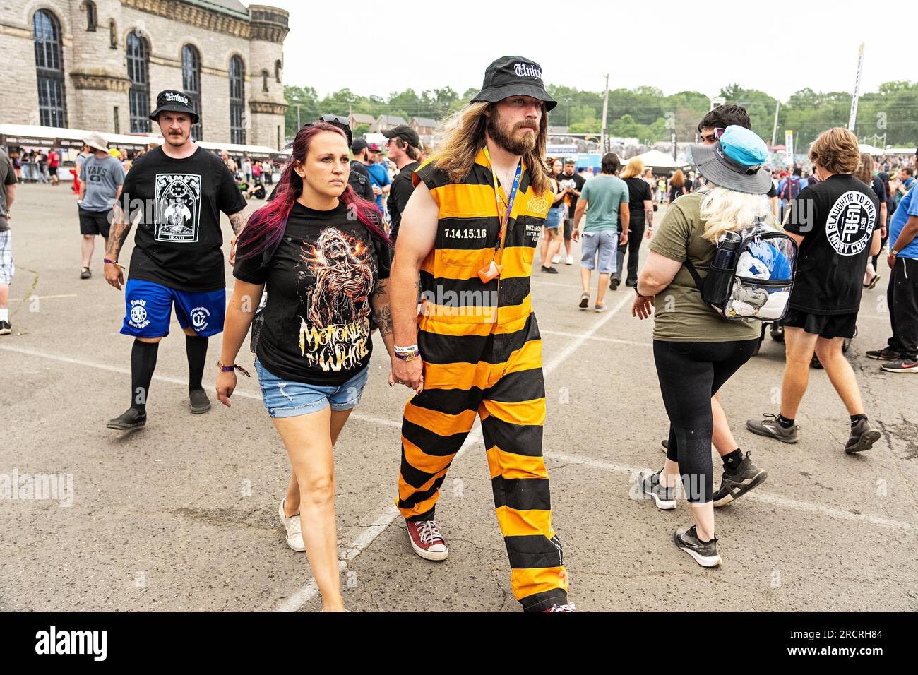 Festival goer seen at Inkcarceration Music and Tattoo Festival on