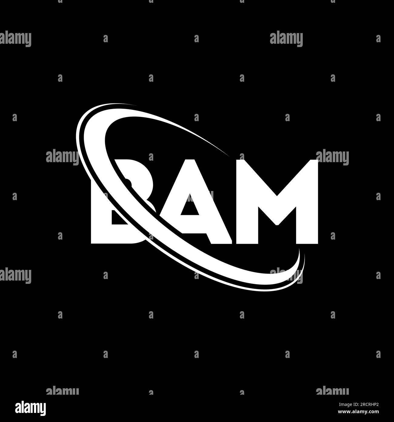 BAM logo. BAM letter. BAM letter logo design. Initials BAM logo linked with circle and uppercase monogram logo. BAM typography for technology, busines Stock Vector