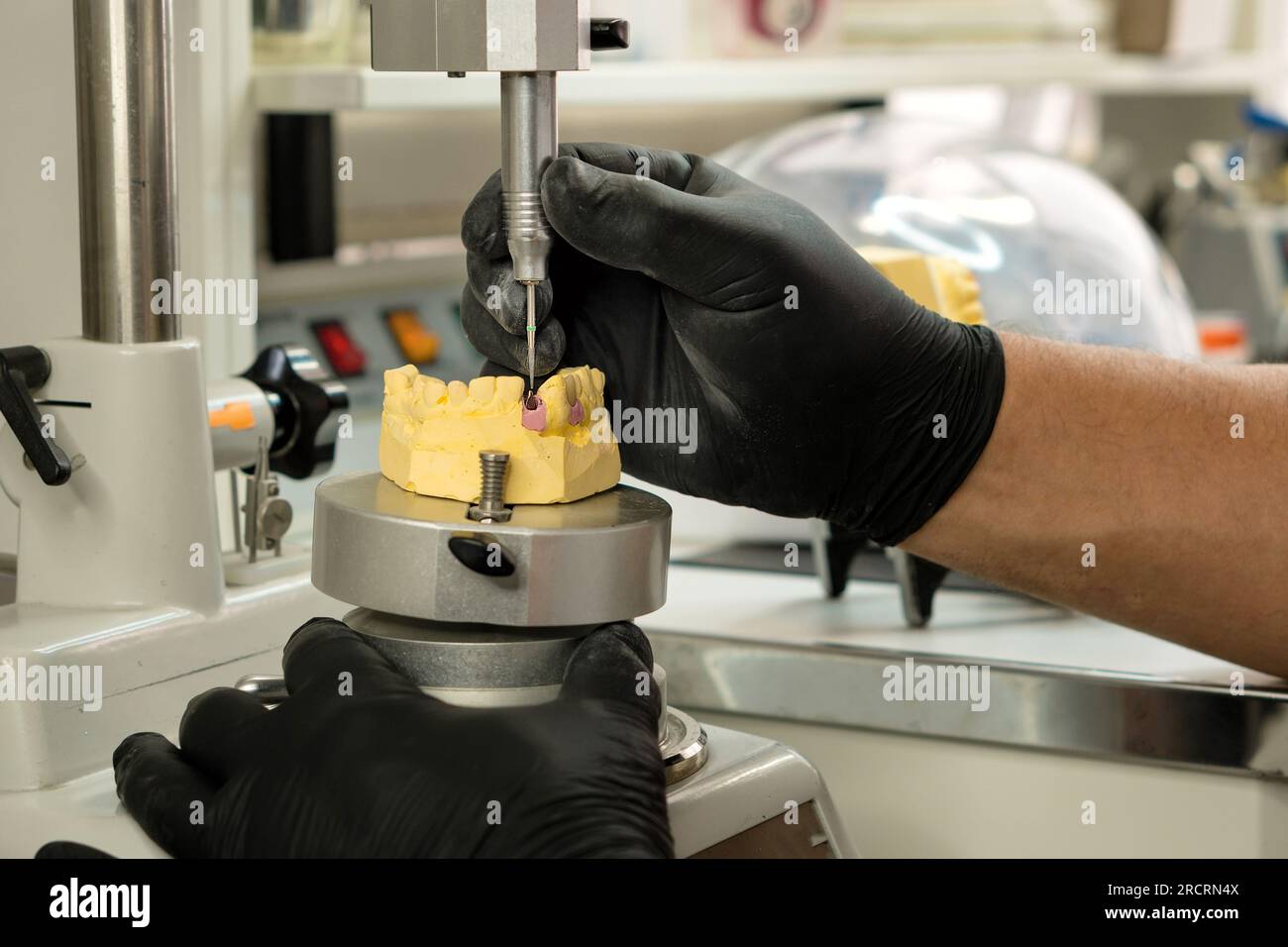 Manufacturing of dental crowns and dentures. Crown milling on High