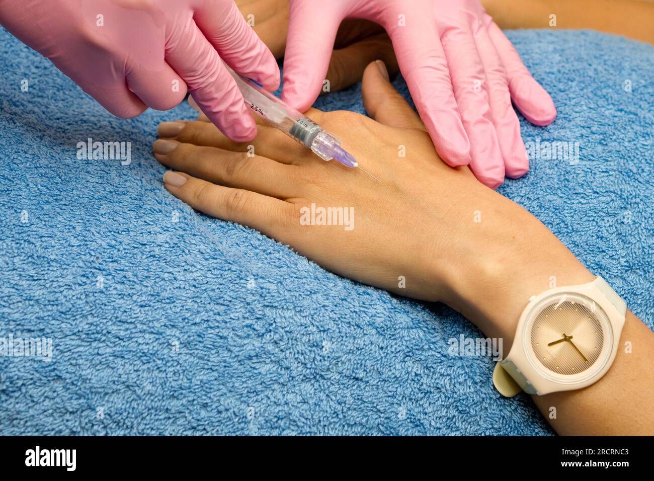 Biorevitalization hand skin rejuvenation for female patient in beauty
