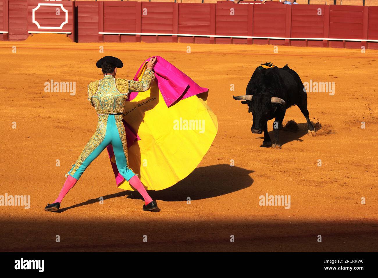 Bullring, Plaza de toros de la Real Maestranza de Caballería de Sevilla, Plaza de toros, Seville, Andalusia, Spain Stock Photo