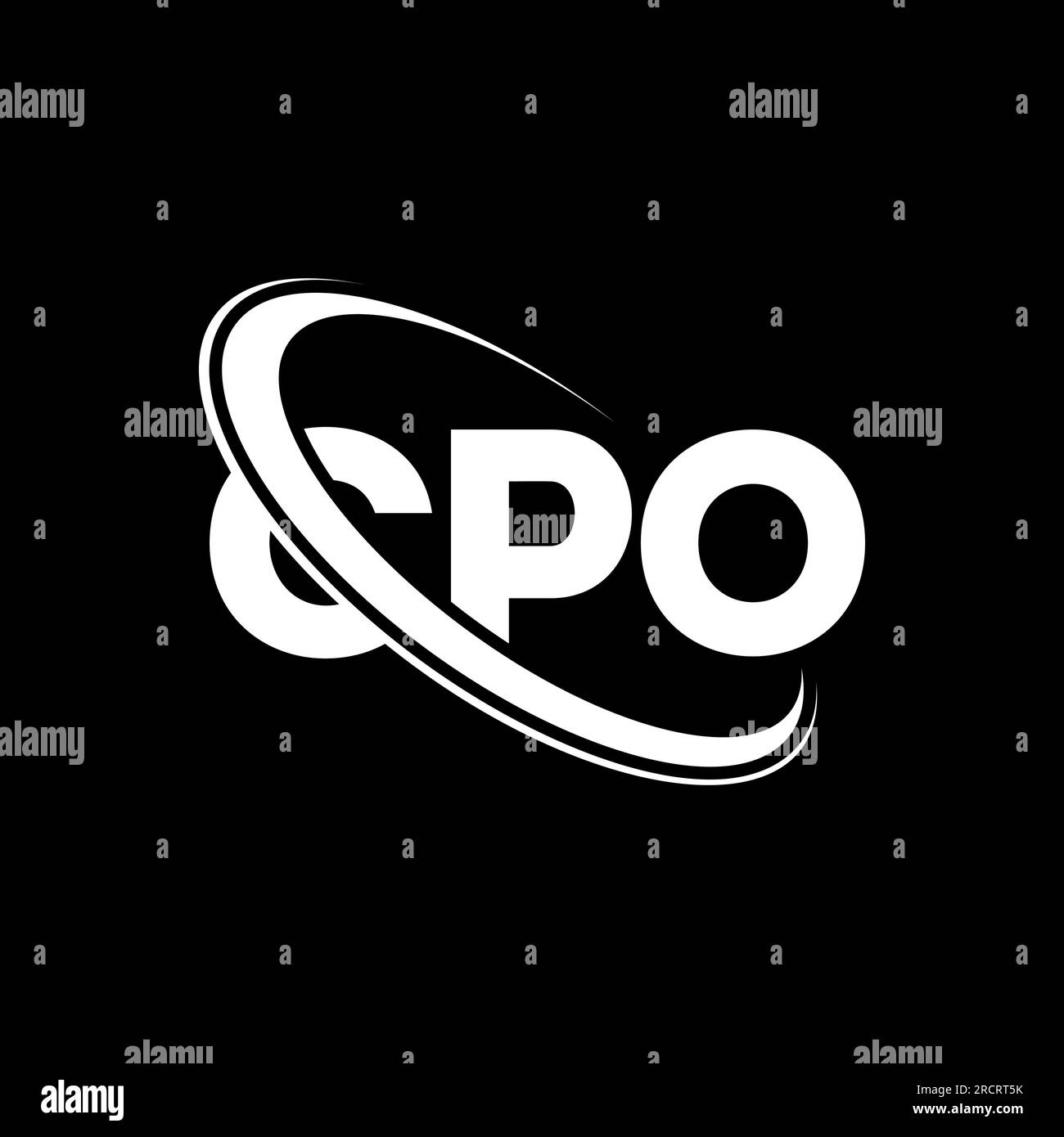 CPO logo. CPO letter. CPO letter logo design. Initials CPO logo linked with circle and uppercase