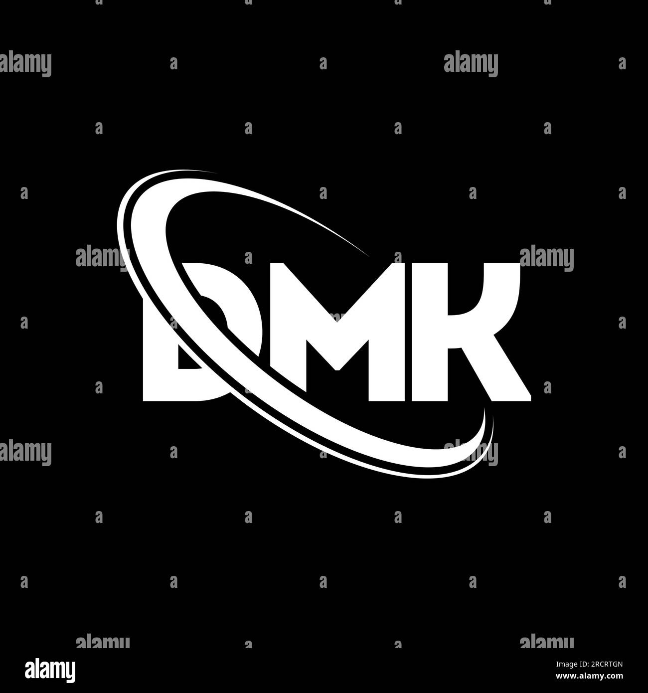 DMK logo. DMK letter. DMK letter logo design. Initials DMK logo linked with circle and uppercase monogram logo. DMK typography for technology, busines Stock Vector