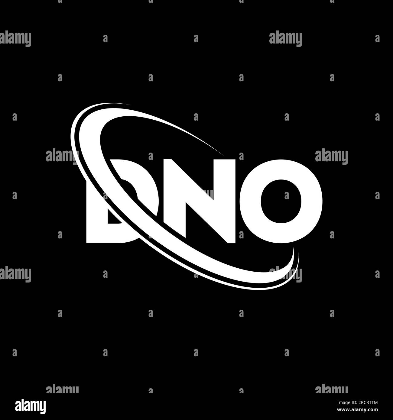 DNO logo. DNO letter. DNO letter logo design. Initials DNO logo linked with circle and uppercase monogram logo. DNO typography for technology, busines Stock Vector