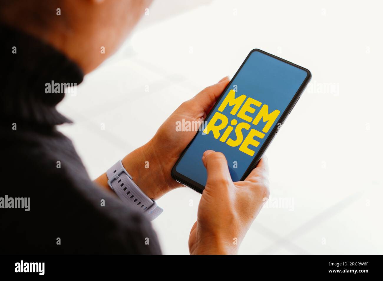 In this photo illustration, the Memrise logo seen displayed on a ...