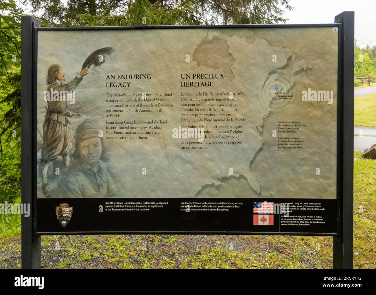 Saint Croix Island International Historic site in Calais Maine Stock