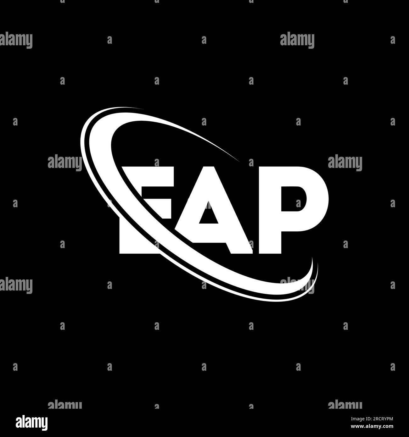 EAP logo. EAP letter. EAP letter logo design. Initials EAP logo linked with circle and uppercase monogram logo. EAP typography for technology, busines Stock Vector