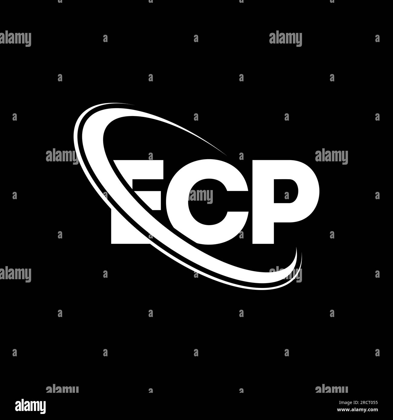 ECP logo. ECP letter. ECP letter logo design. Initials ECP logo linked with circle and uppercase monogram logo. ECP typography for technology, busines Stock Vector