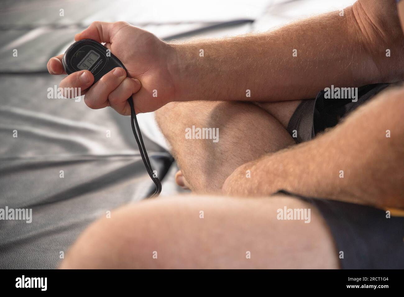 wrestling stance fitness martial arts copy space backgrounds image horizontal Stock Photo