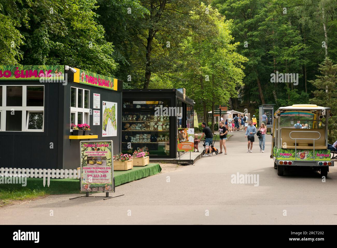 Souvenirs and gift shops in the Gdansk Zoo, Gdansk, Pomerania, Poland, Europe, EU Stock Photo