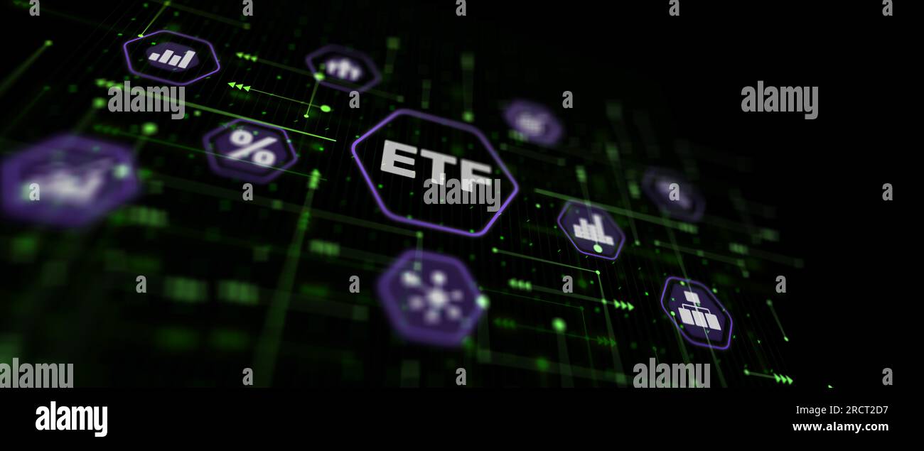 ETF Exchange traded fund Investment finance concept. Abstract background. Stock Photo