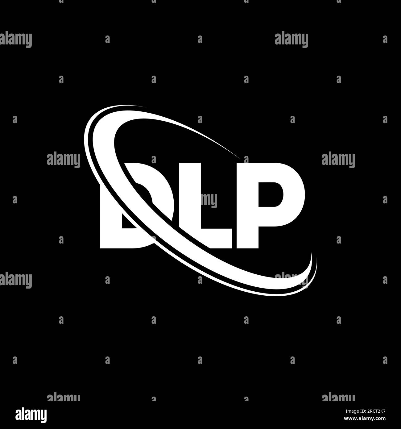 DLP logo. DLP letter. DLP letter logo design. Initials DLP logo linked with circle and uppercase monogram logo. DLP typography for technology, busines Stock Vector