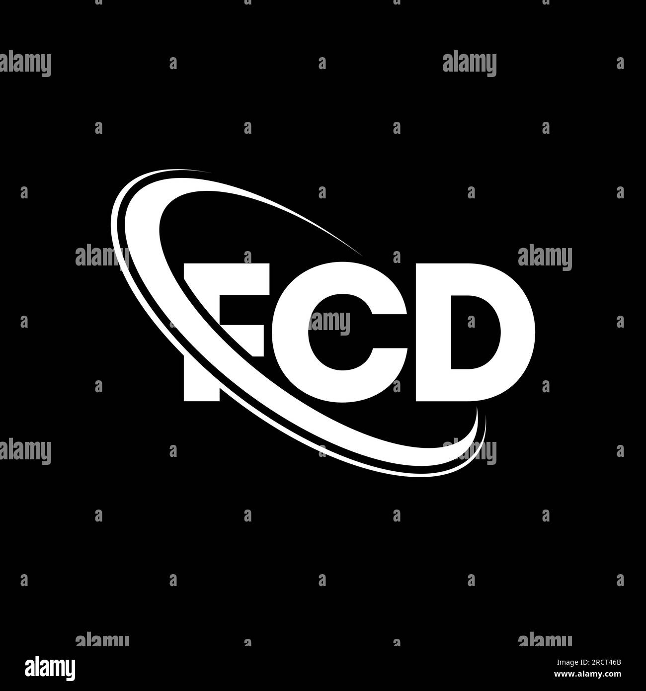 FCD logo. FCD letter. FCD letter logo design. Initials FCD logo linked with circle and uppercase monogram logo. FCD typography for technology, busines Stock Vector