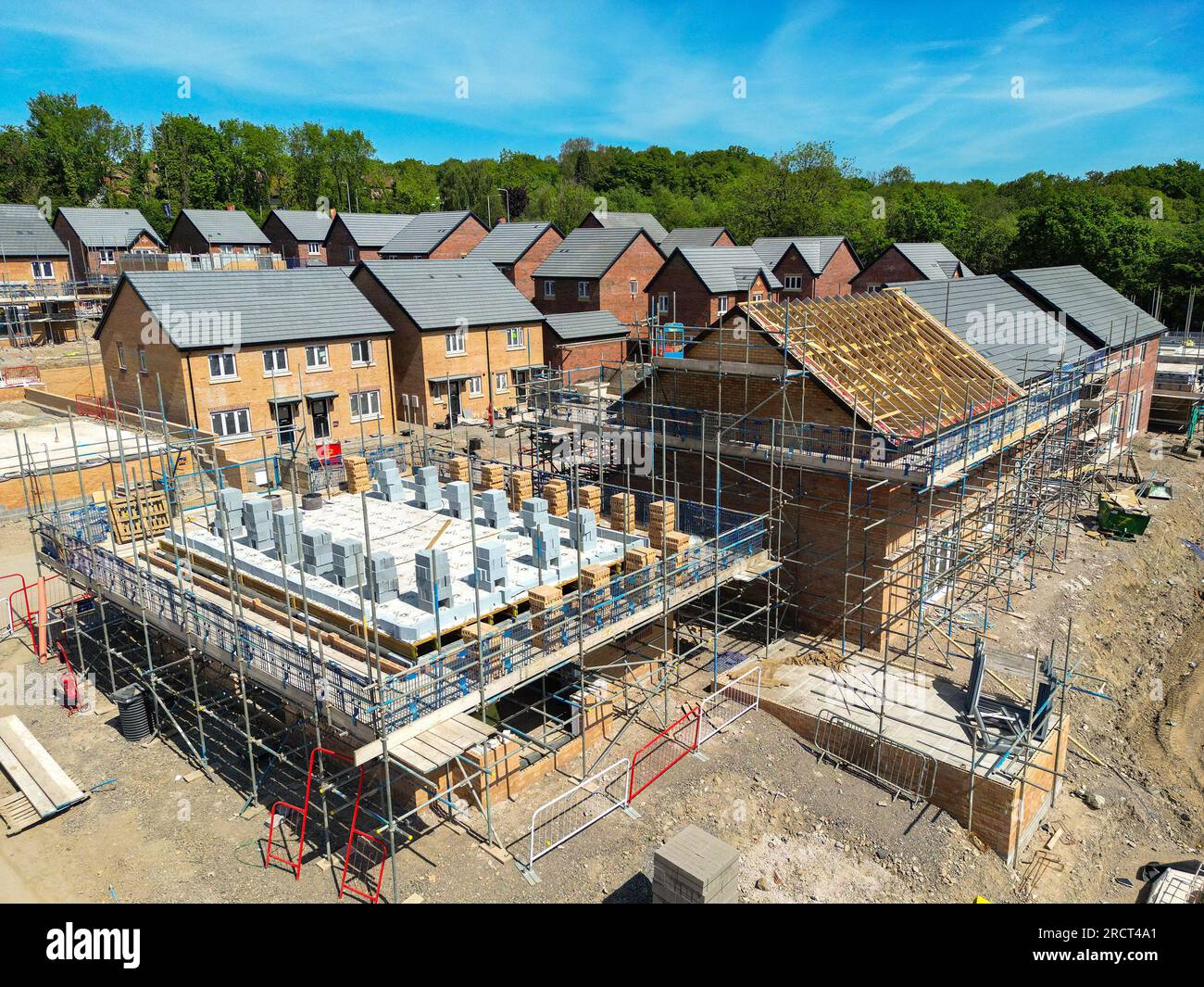 Pontypridd, Wales, UK 20 May 2023 Aerial view of a new housing