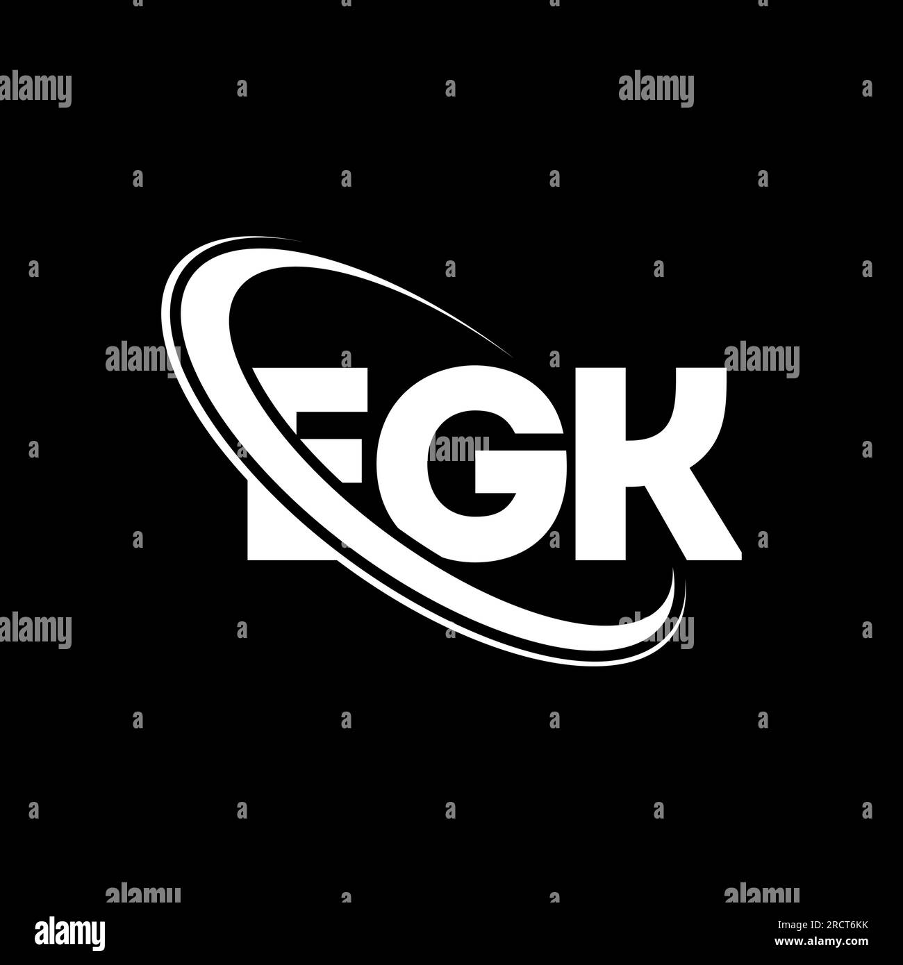 EGK logo. EGK letter. EGK letter logo design. Initials EGK logo linked with circle and uppercase monogram logo. EGK typography for technology, busines Stock Vector