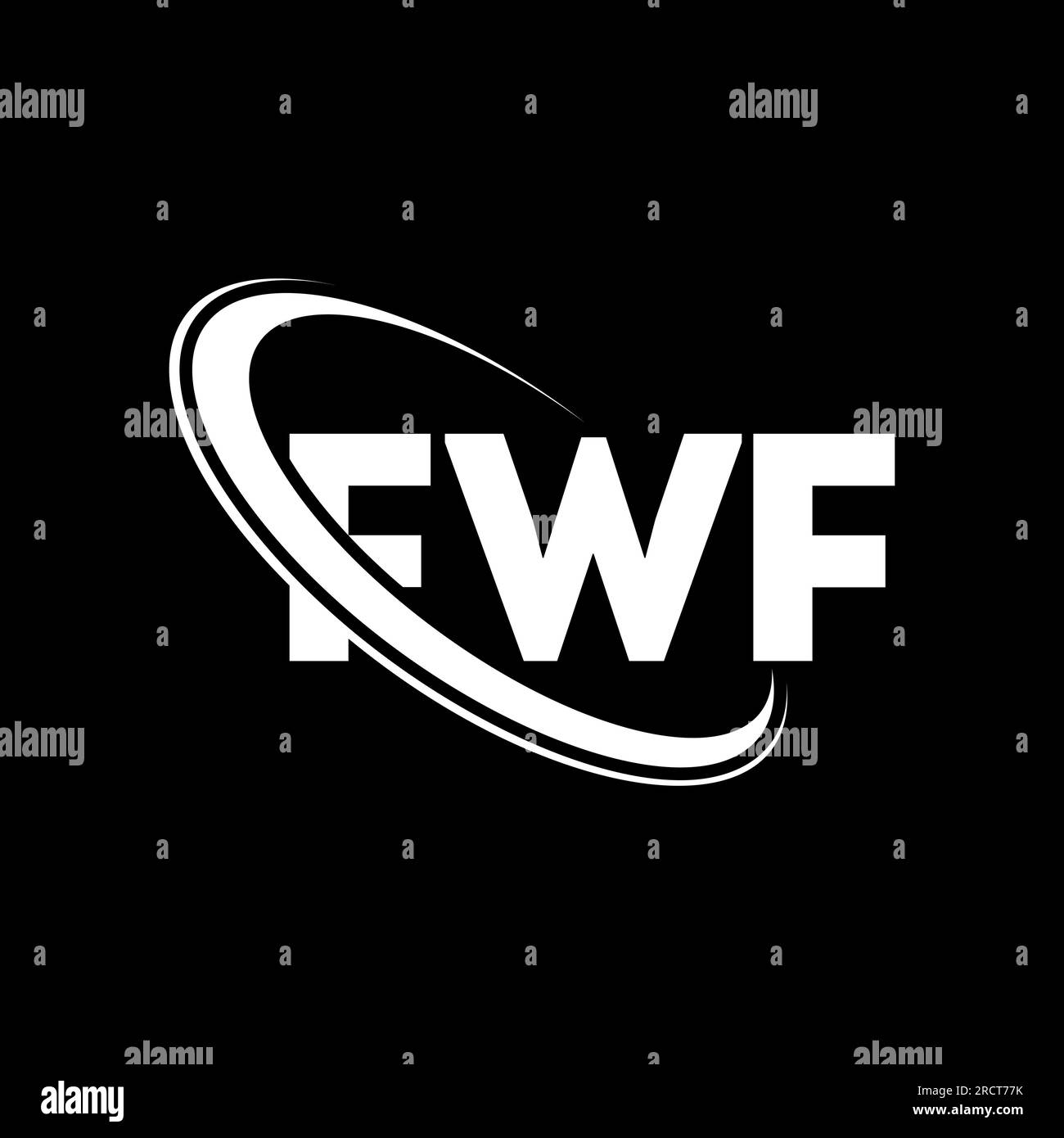 FWF logo. FWF letter. FWF letter logo design. Initials FWF logo linked with circle and uppercase monogram logo. FWF typography for technology, busines Stock Vector