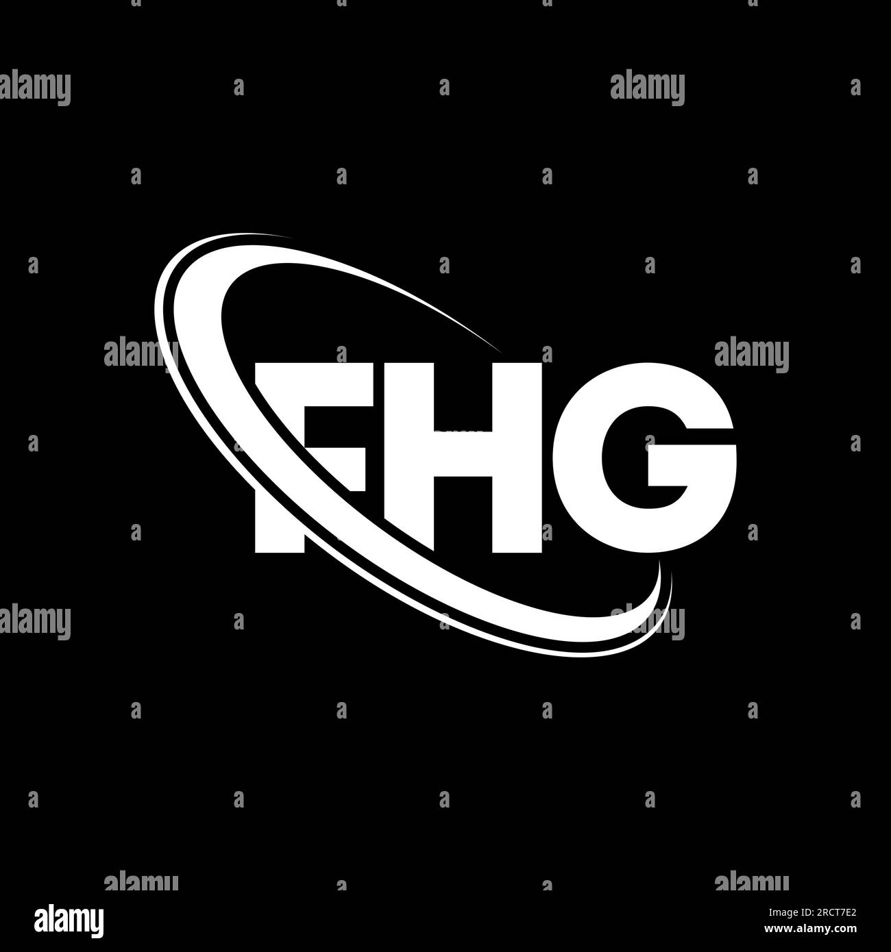 FHG logo. FHG letter. FHG letter logo design. Initials FHG logo linked with circle and uppercase monogram logo. FHG typography for technology, busines Stock Vector