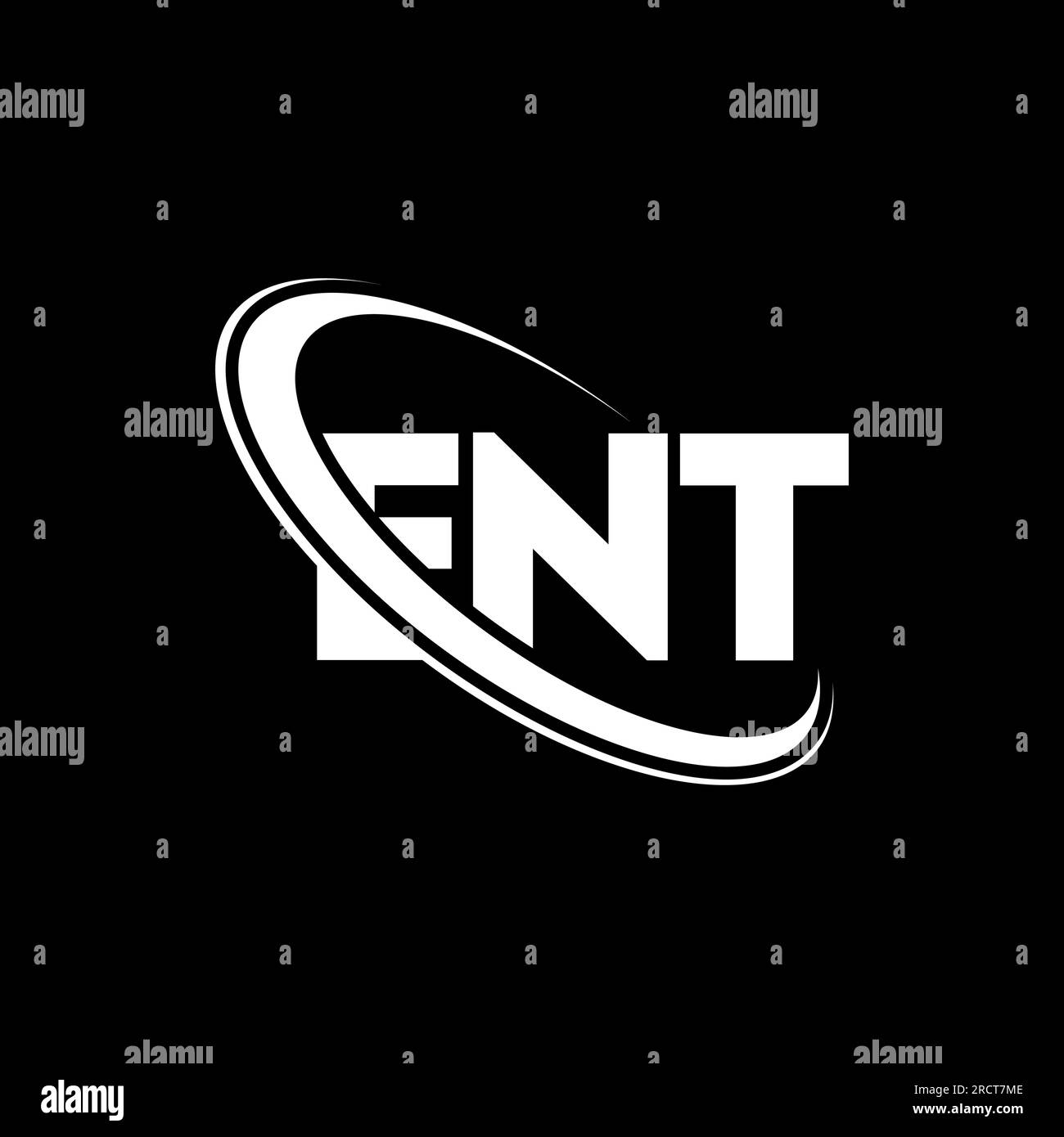 ENT logo. ENT letter. ENT letter logo design. Initials ENT logo linked with circle and uppercase monogram logo. ENT typography for technology, busines Stock Vector