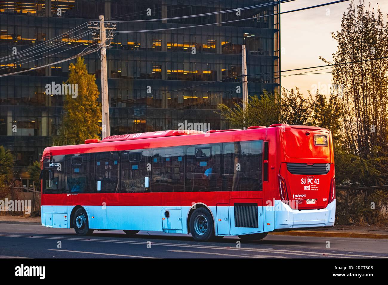 Santiago, Chile - May 11 2023: A public transport Transantiago, or Red ...