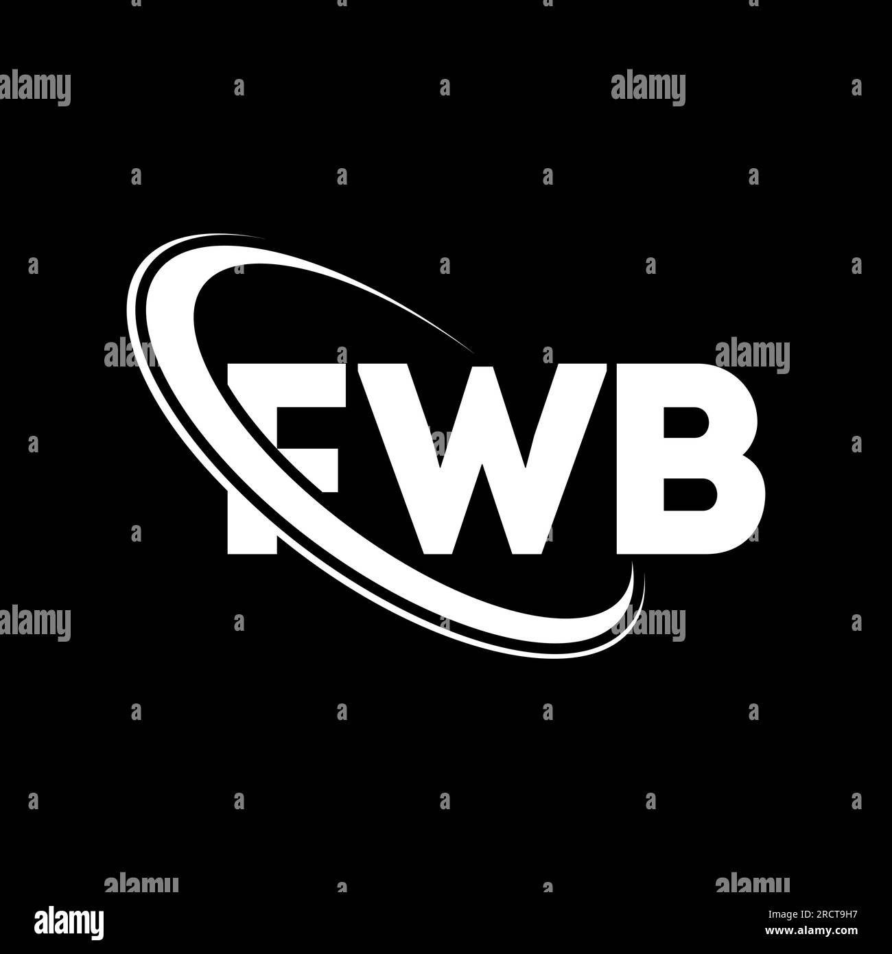 FWB logo. FWB letter. FWB letter logo design. Initials FWB logo linked with circle and uppercase monogram logo. FWB typography for technology, busines Stock Vector