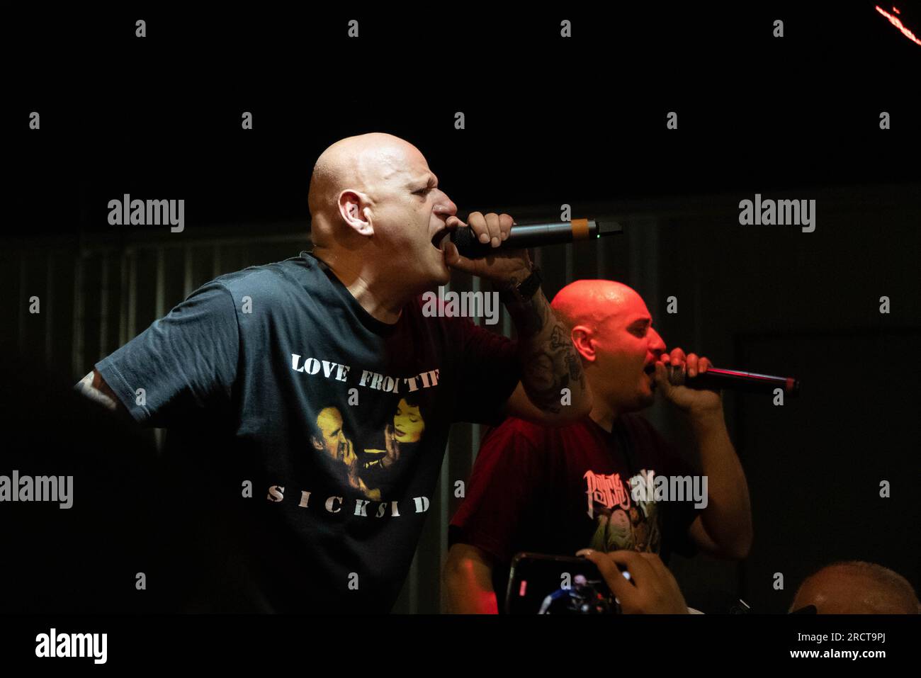 Bakersfield, USA. 15th July, 2023. Pyscho Realm takes the stage at Great Change Brewing in Bakersfield, California, USA, on July 15, 2023. (Photo by Jacob Lee Green/Sipa USA) Credit: Sipa USA/Alamy Live News Stock Photo