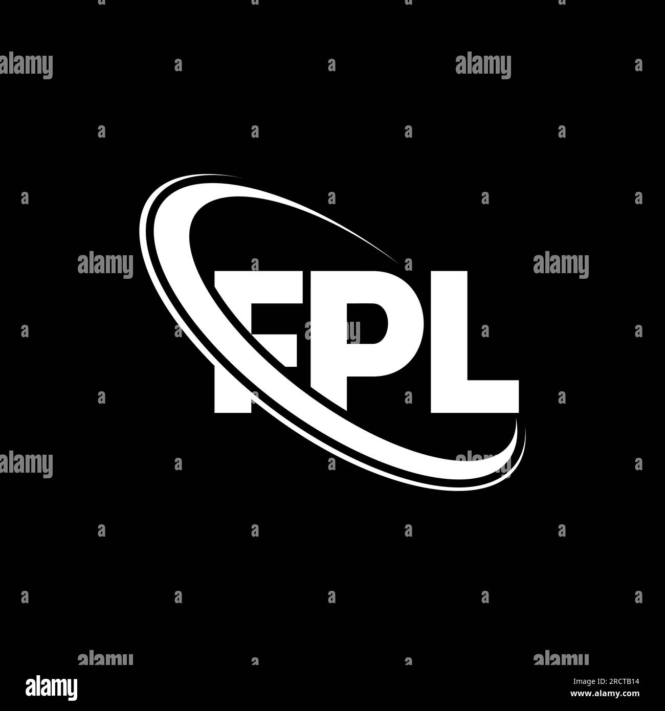 FPL logo. FPL letter. FPL letter logo design. Initials FPL logo linked with circle and uppercase monogram logo. FPL typography for technology, busines Stock Vector