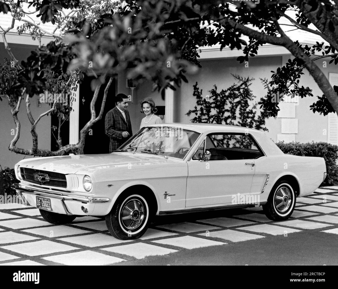 Florida:  1963 The new Ford Mustang, which was introduced to the public on April 17, 1964 at the New York World's Fair. Stock Photo