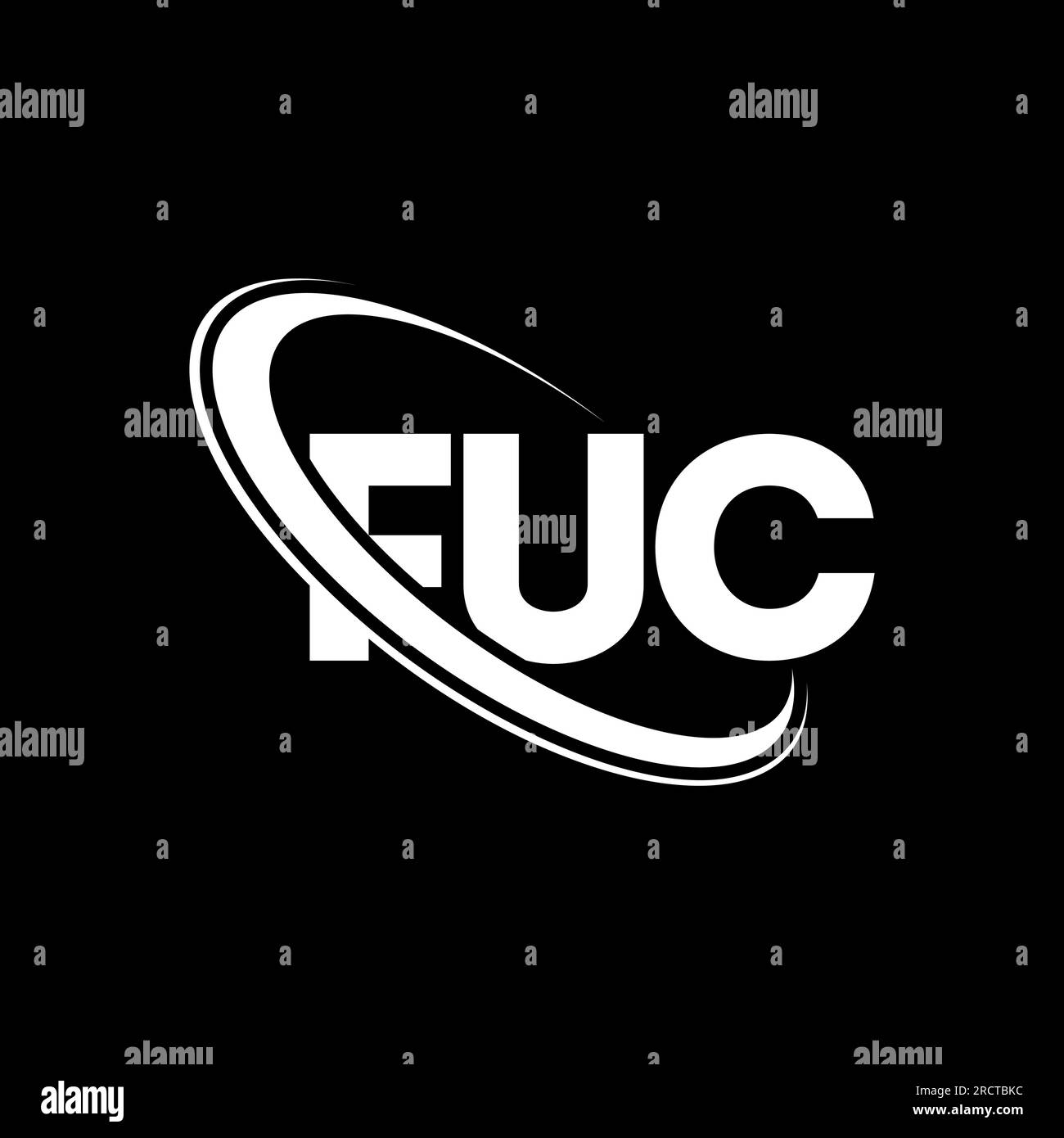 FUC logo. FUC letter. FUC letter logo design. Initials FUC logo linked with circle and uppercase monogram logo. FUC typography for technology, busines Stock Vector