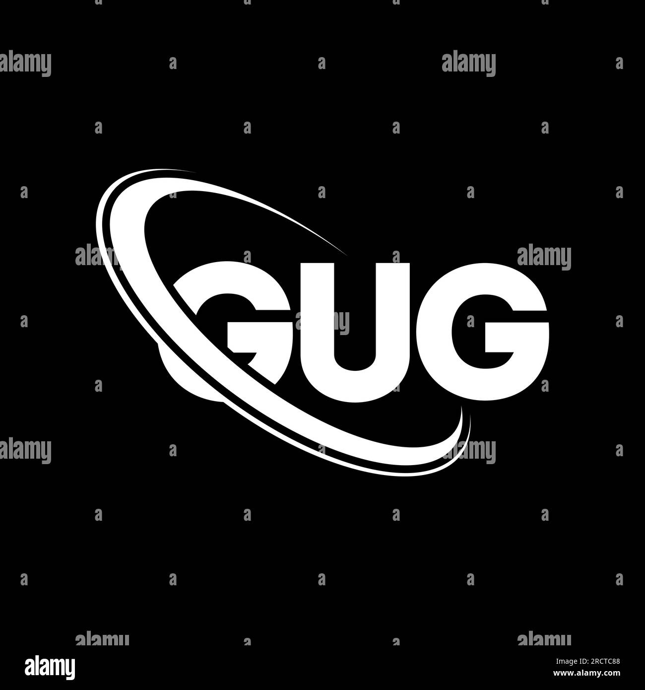 GUG logo. GUG letter. GUG letter logo design. Initials GUG logo linked with circle and uppercase monogram logo. GUG typography for technology, busines Stock Vector