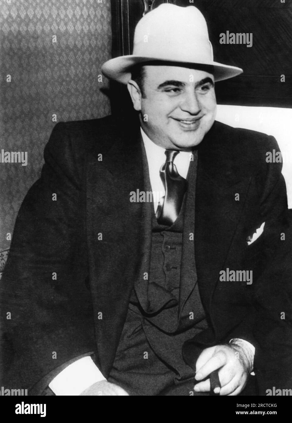 Chicago, Illinois:  January 1, 1930. A portrait of American gangster, Al Capone. Stock Photo
