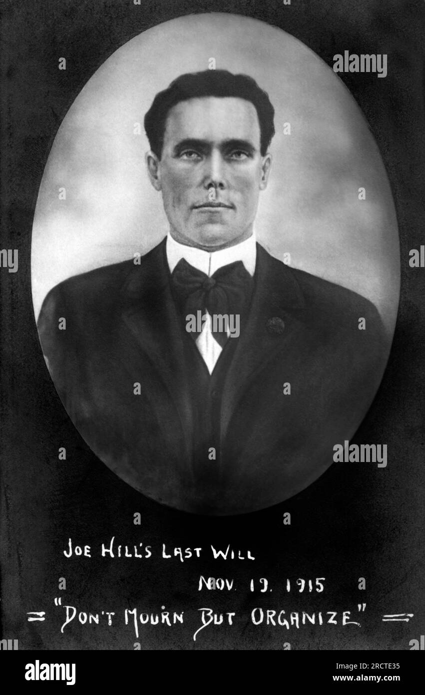 Utah:  1915 Labor leader and Industrial Workers of the World (Wobblies) organizer, Joe Hill. Stock Photo