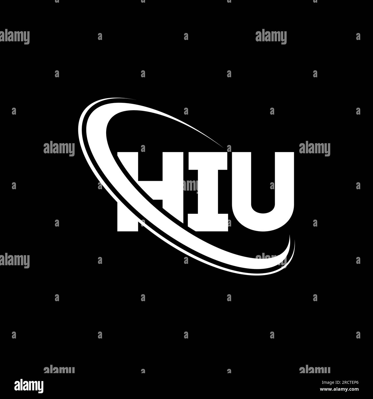 HIU logo. HIU letter. HIU letter logo design. Initials HIU logo linked with circle and uppercase monogram logo. HIU typography for technology, busines Stock Vector