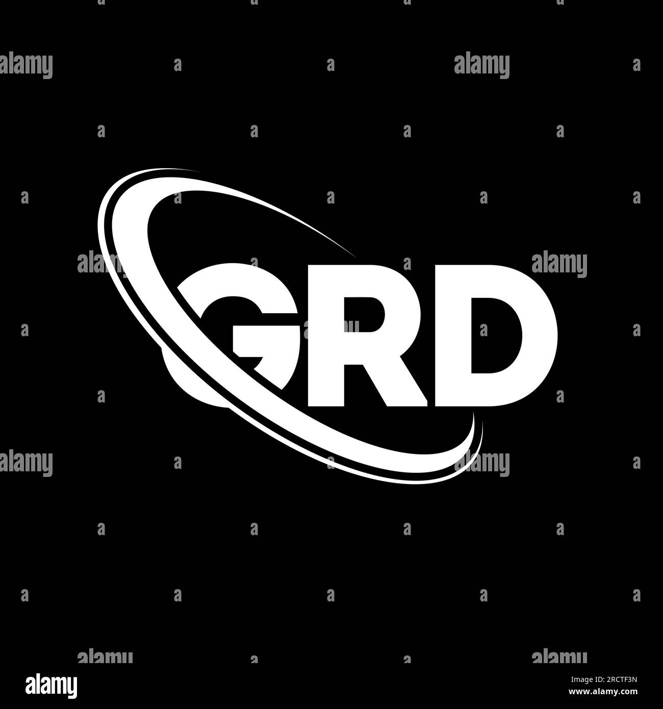 GRD logo. GRD letter. GRD letter logo design. Initials GRD logo linked with circle and uppercase monogram logo. GRD typography for technology, busines Stock Vector