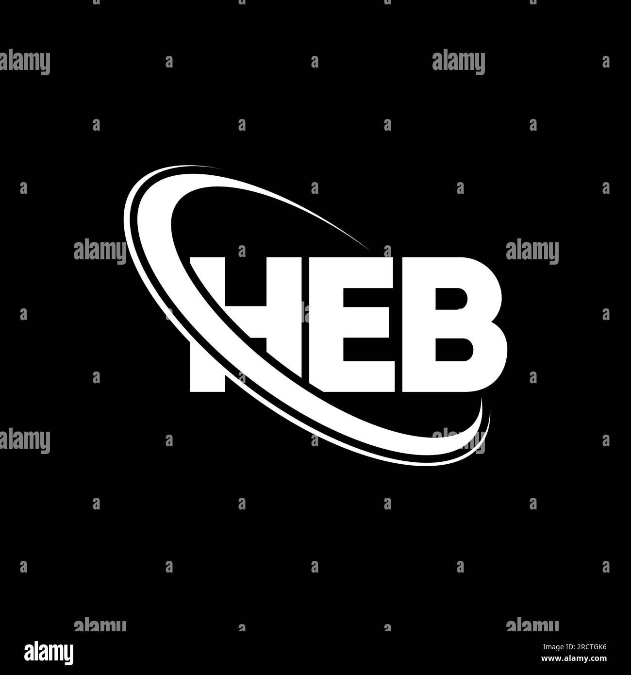 HEB logo. HEB letter. HEB letter logo design. Initials HEB logo linked with circle and uppercase monogram logo. HEB typography for technology, busines Stock Vector