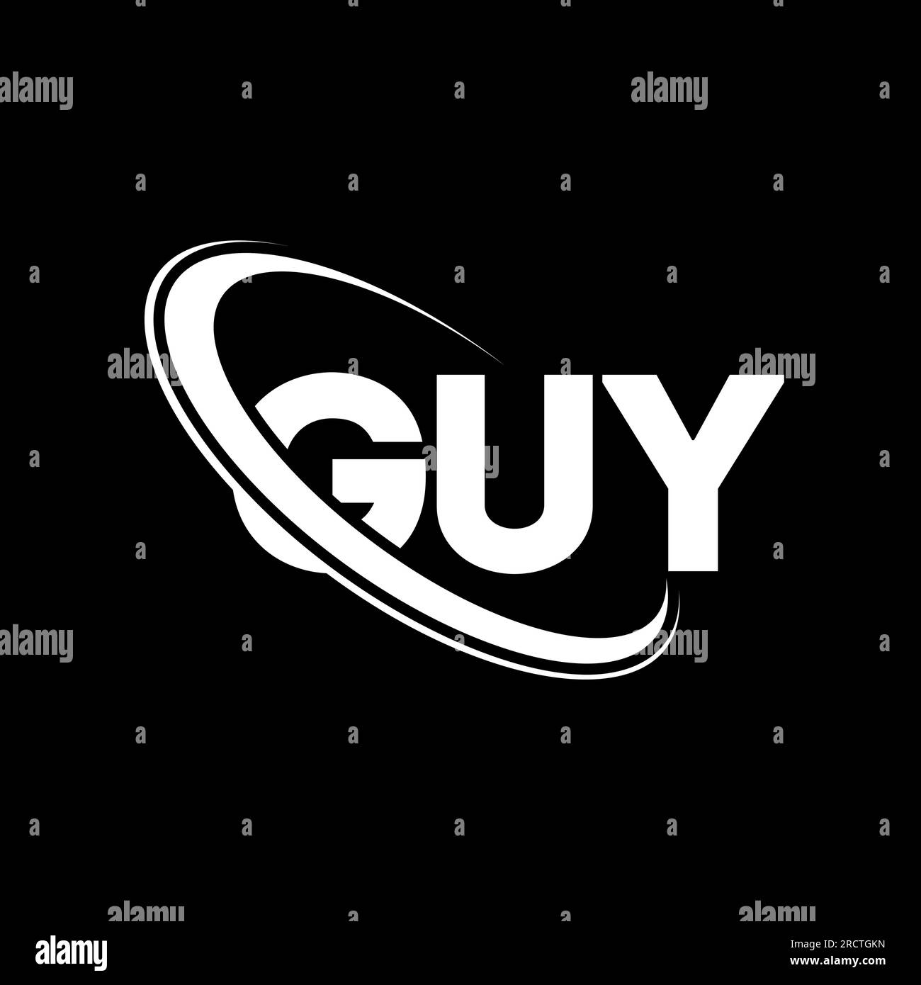 GUY logo. GUY letter. GUY letter logo design. Initials GUY logo linked